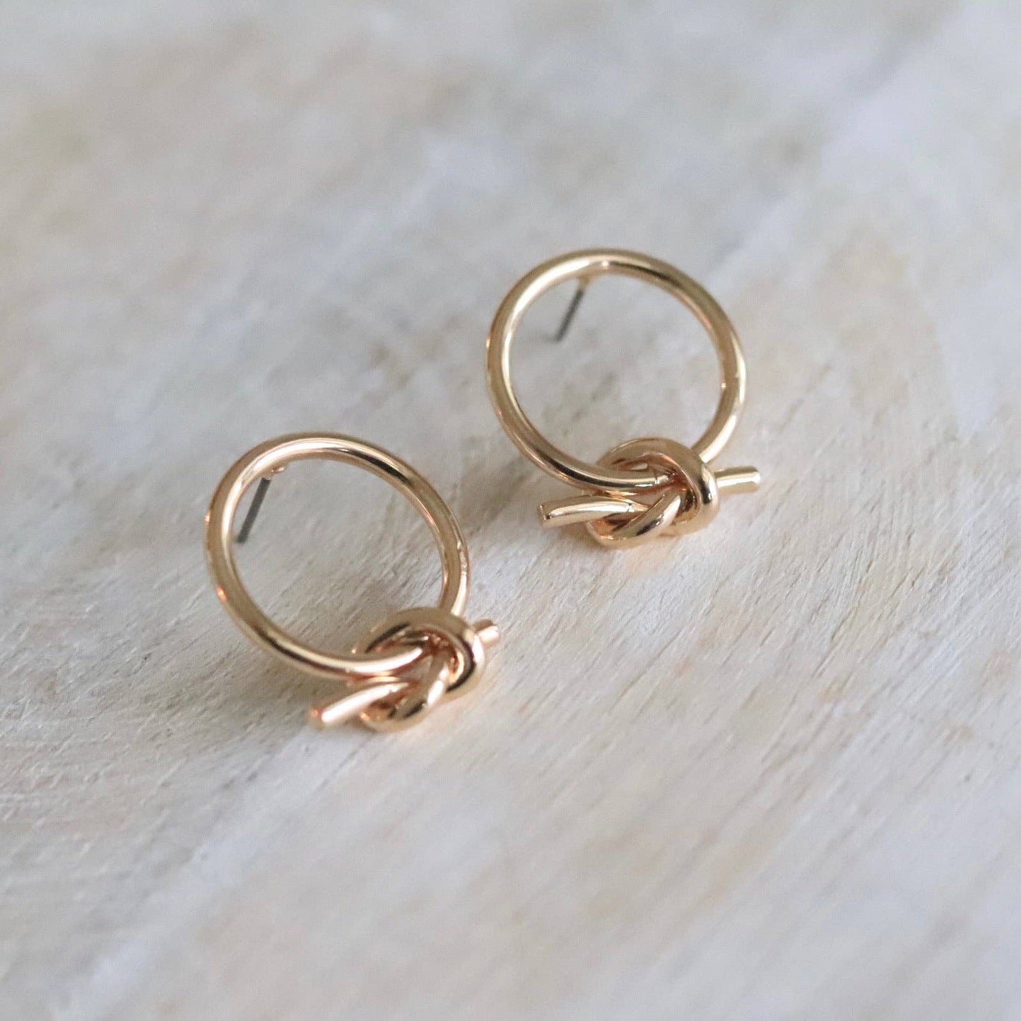 Petite Knotted Hoop Stud Earrings