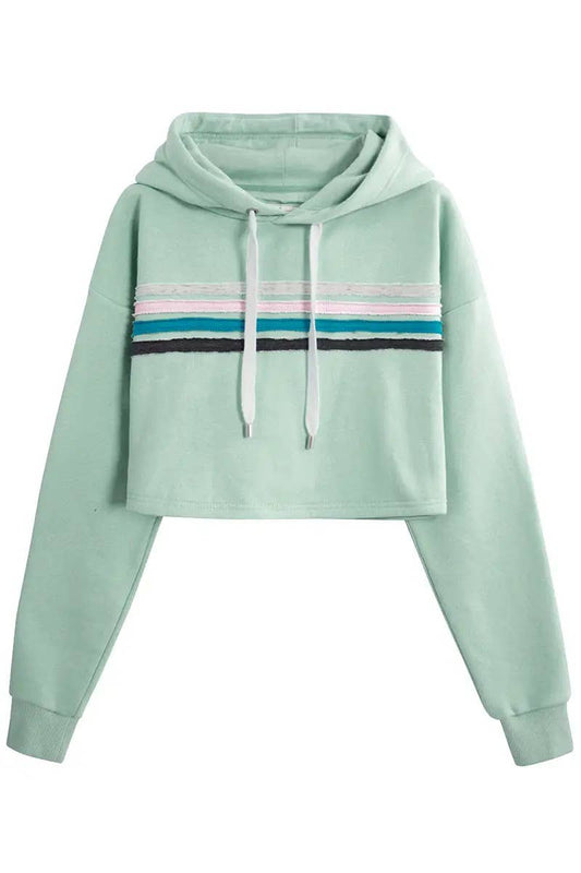 Cropped Loose Pullover Hoodie Terry Sweatshirt