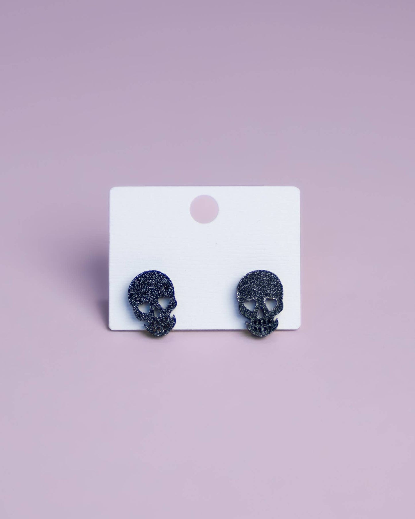 Glitter Skull Halloween Stud Earring