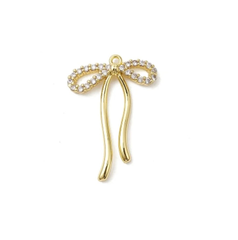 TCB Gold Crystal Bow Charm