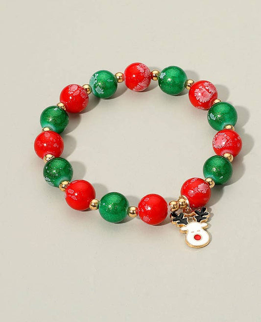 Christmas Charm Beaded Stretch Bracelets