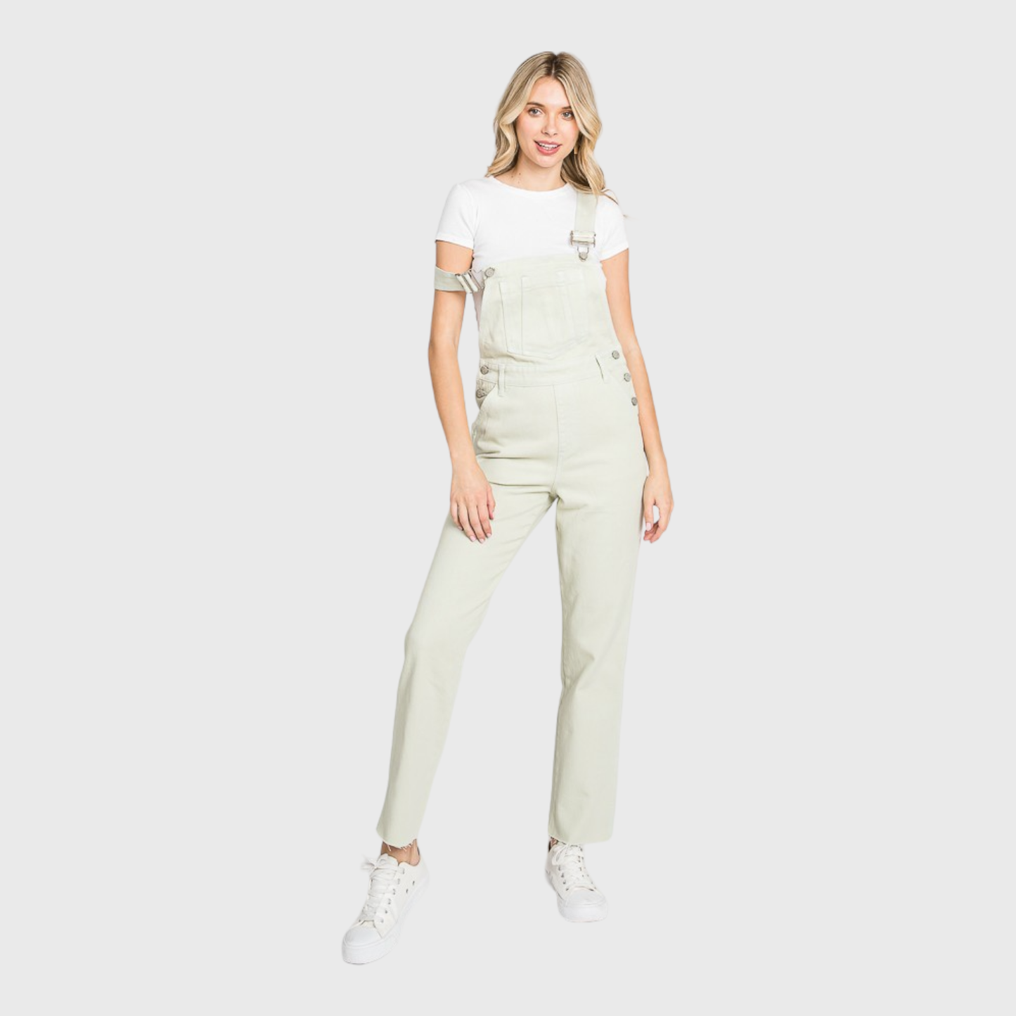 LT-OLIVE STRAIGHT LEG OVERALLS