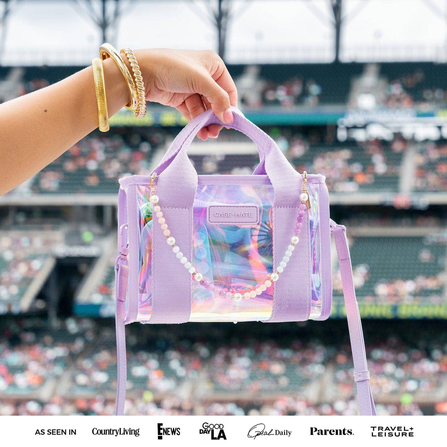 Case-Mate Clear Stadium Bag: Silver Chrome