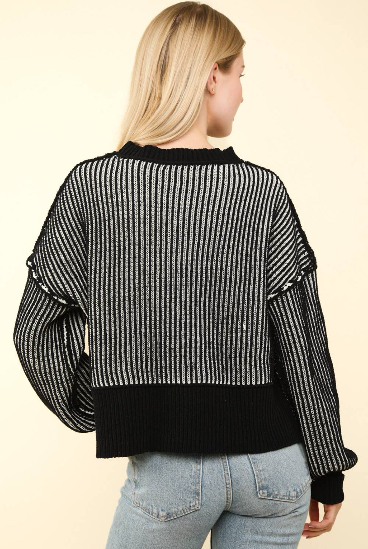 Two Tone Striped Casual Stripe Sweater