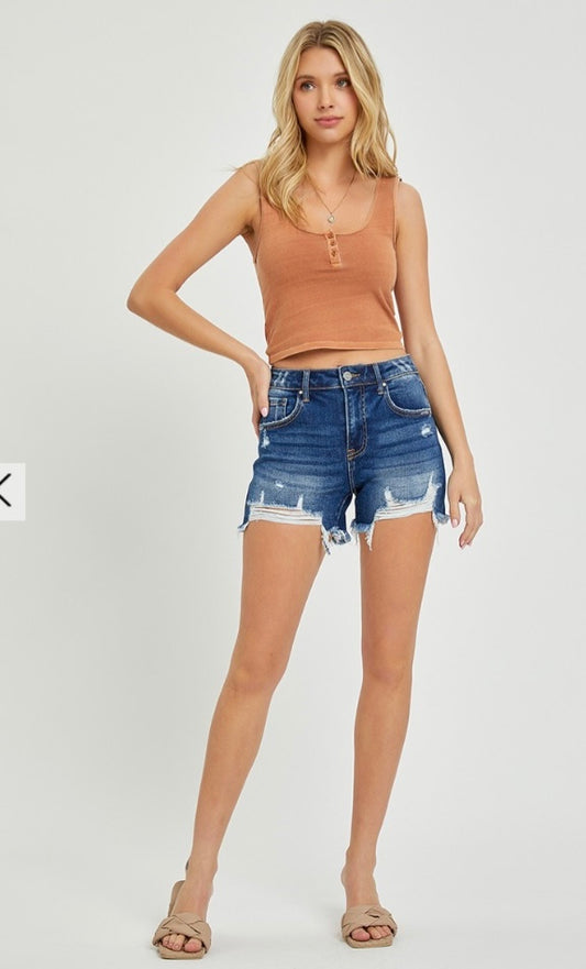 Risen HR Distressed Denim Shorts