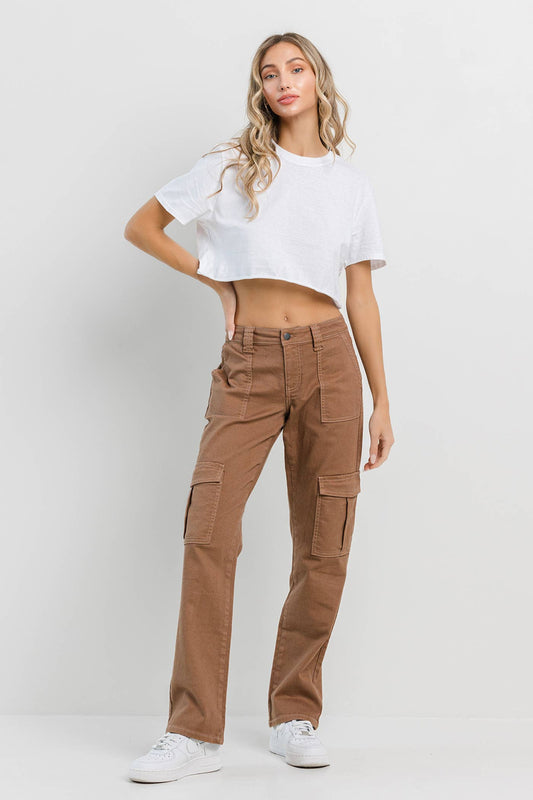 Jelly Jean Taupe Straight Cargo Pant