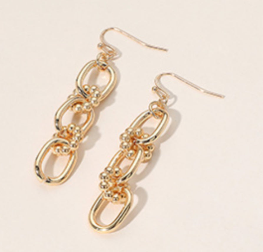 Metal Link Drop Earrings