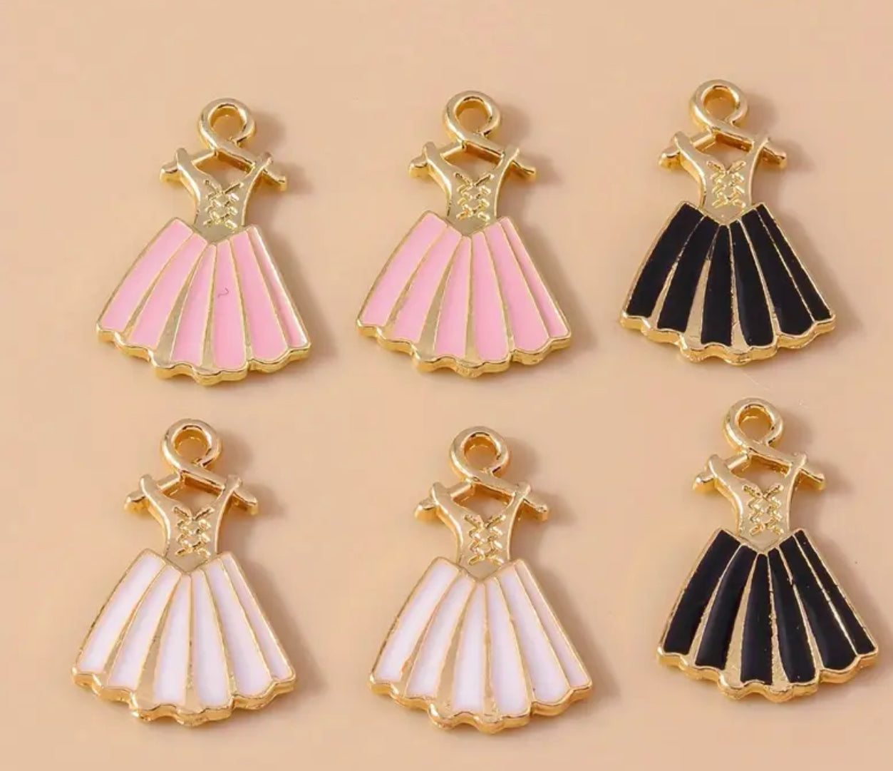 TCB Assorted Dress on Hangers Gold Charm