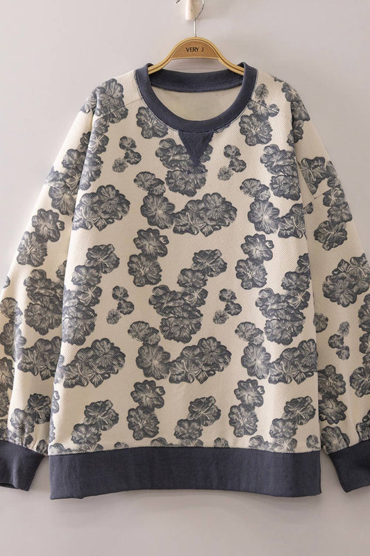 Vintage Waffle Pullover: DENIM