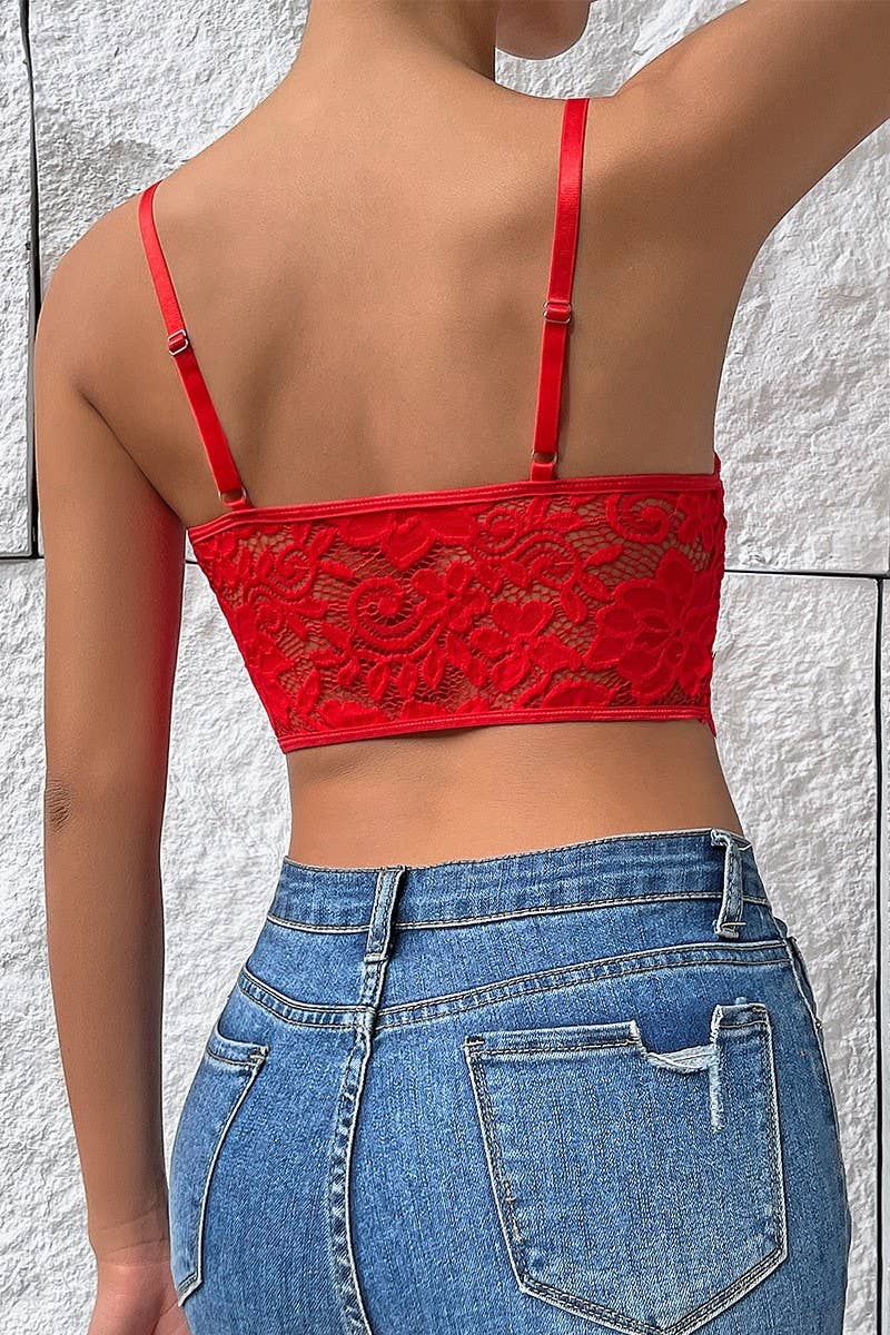 DEEP V-NECK  LACE BRALETTE