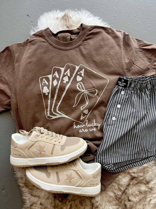 How Lucky Are We Coquette Cards Graphic Tee