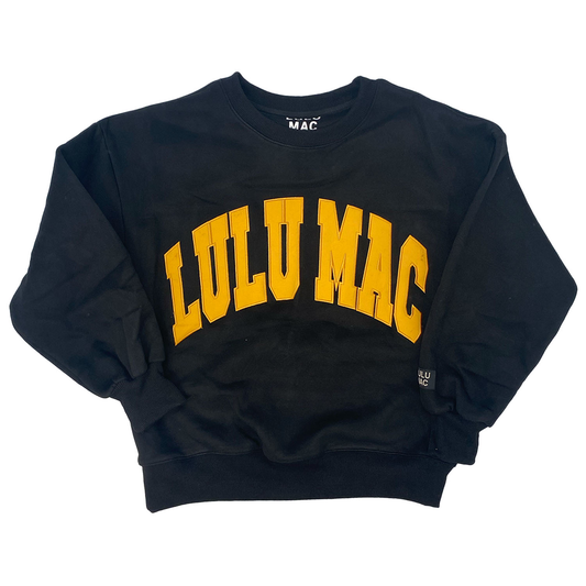 LuLu Mac Black/Yellow-Stitch Sweatshirt