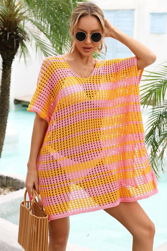 Crochet Swim Cover Up V-Neck
