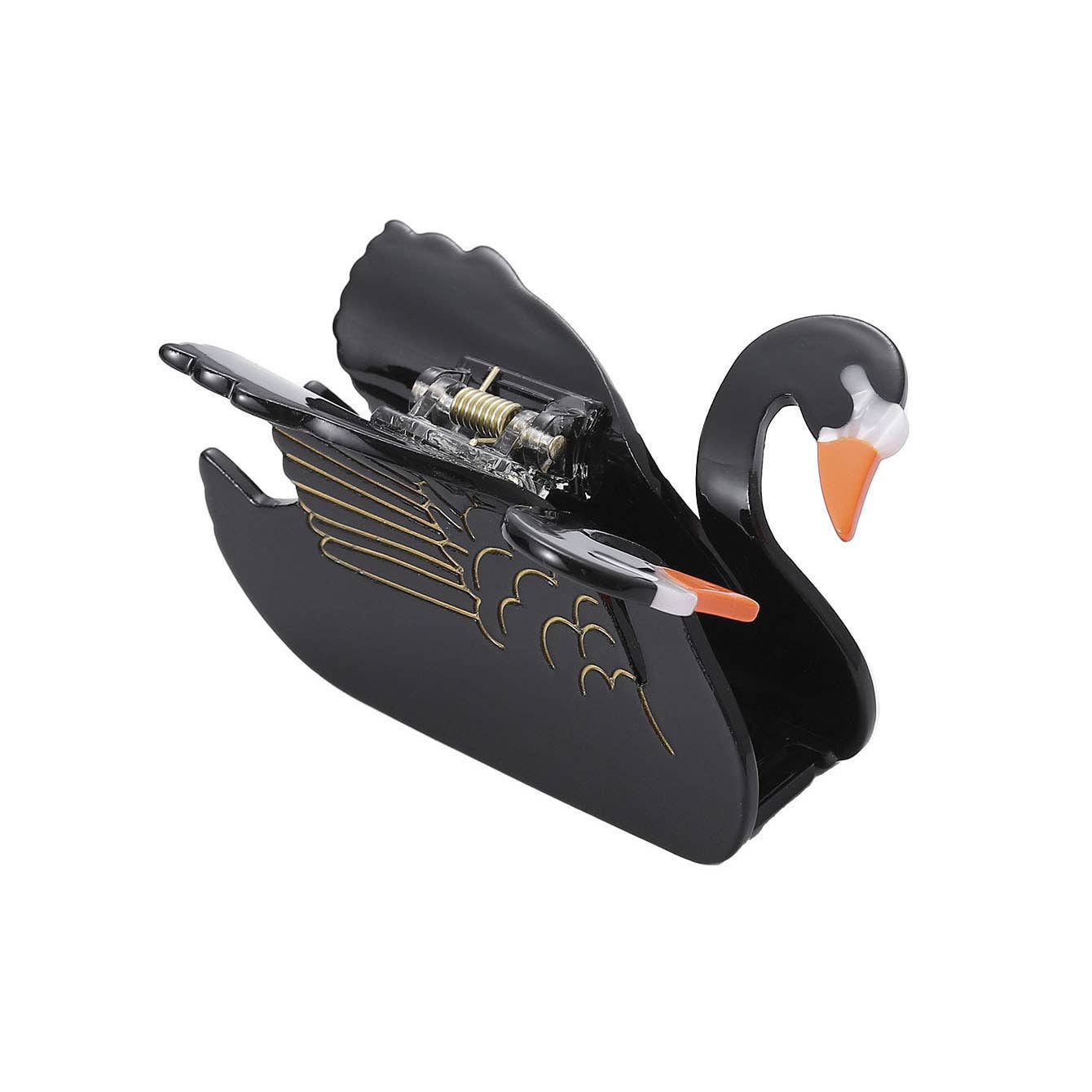 Elegant Black Swan-Shaped Hair Clip