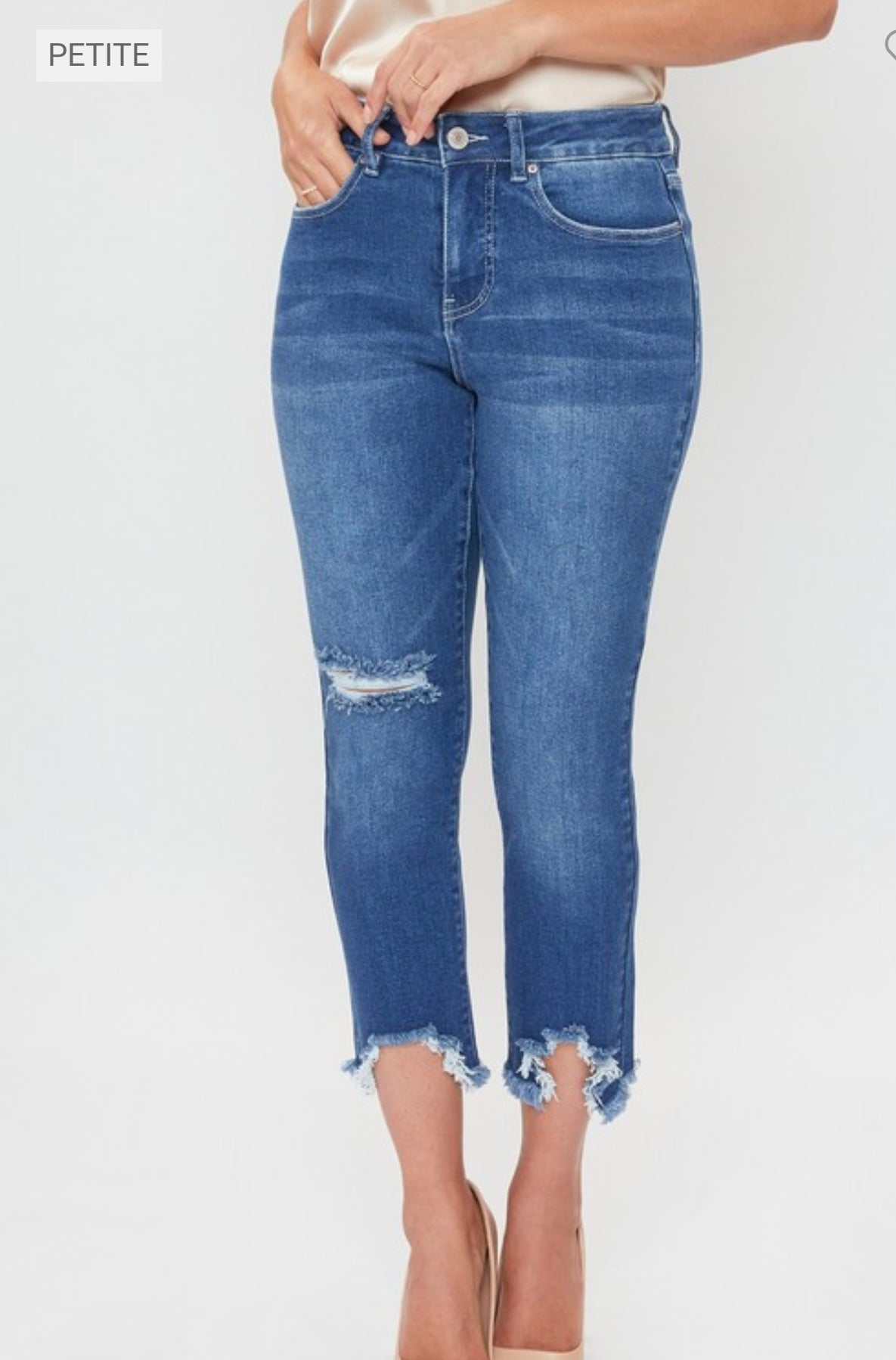 YMI Petite Vintage Shark Bite Jean