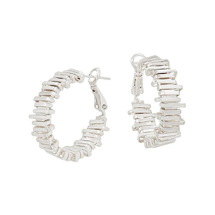 Silver Layered Hoops