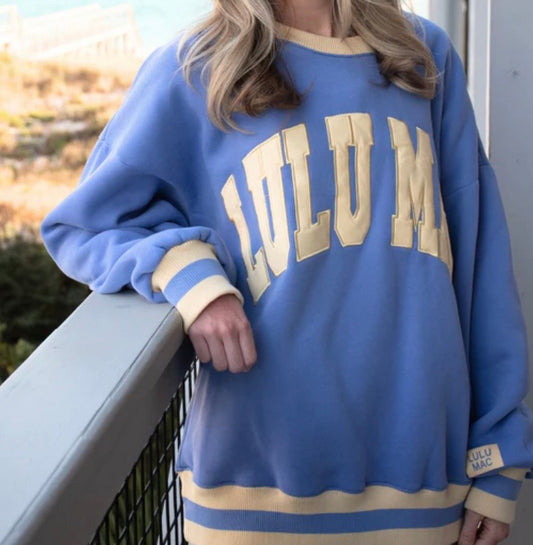 LuLu Mac Social Society Lavender w Butter Stitch Sweatshirt