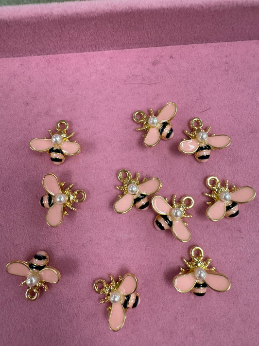 TCB Pink and Pearl Bumblebee Charm