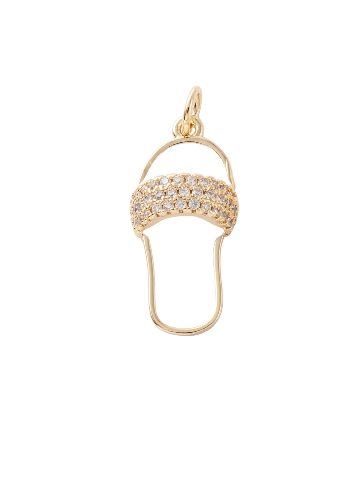 TCB White and Cubic Zirconia Flip-Flop Charm