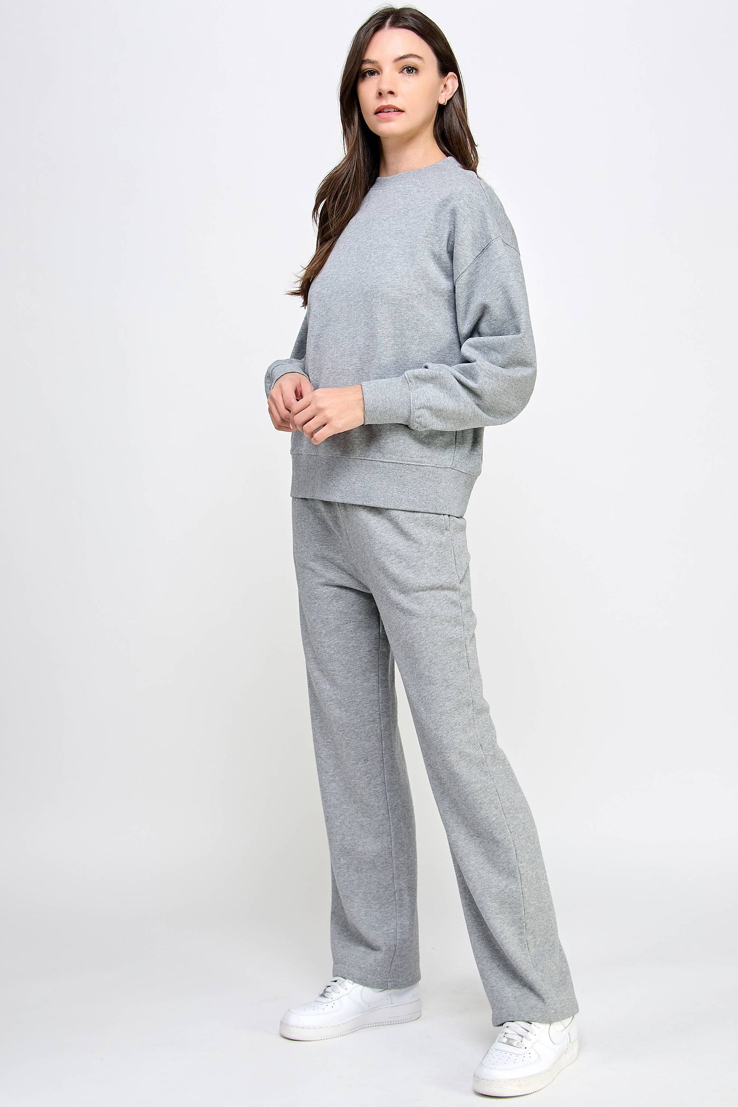 P9001P EVERYDAY HIGH RISE FRENCH TERRY SWEATPANTS: Pink / SMALL