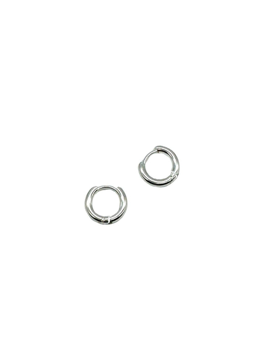 TCB Silver Huggie Hoop Earrings | Pair