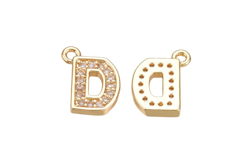 TCB Cubic Zirconia Pave Letter Charm