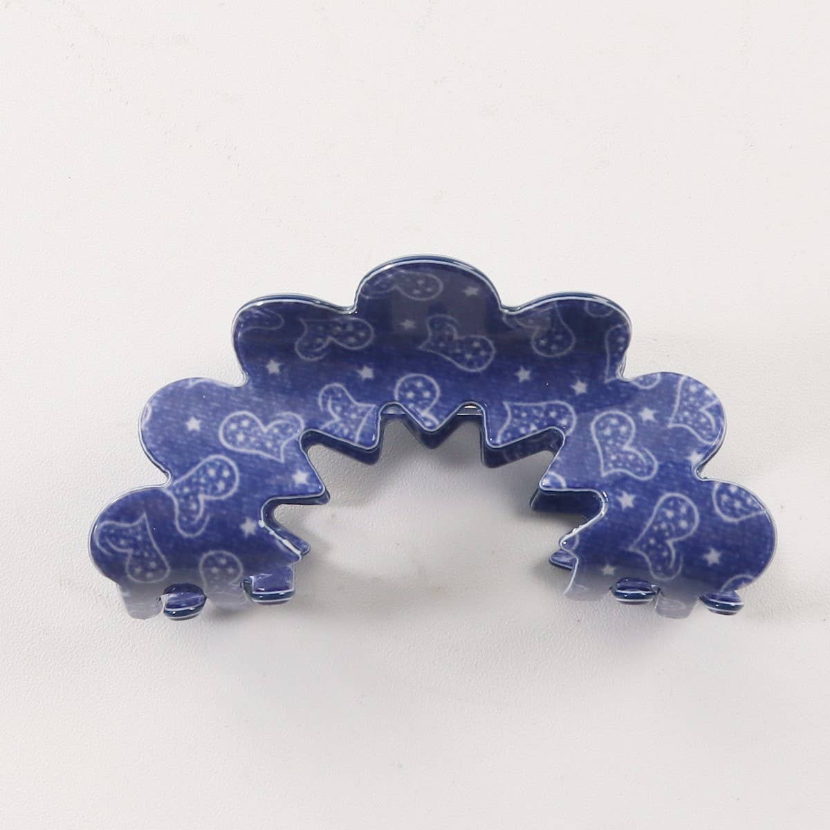 SIMPLE WAVE HAIR CLAW CLIP BLUE FLORAL ASSORTED