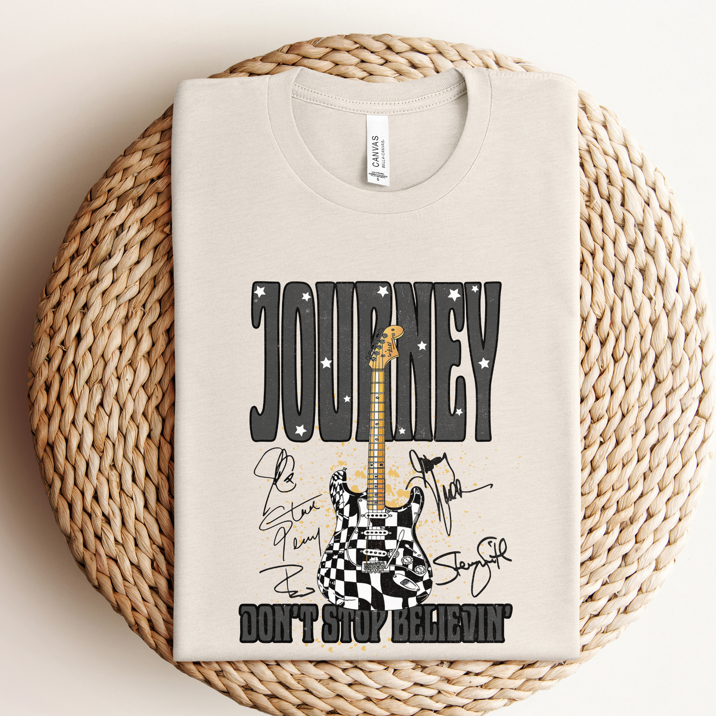 Journey Guitar Graphic Tee Light Beige