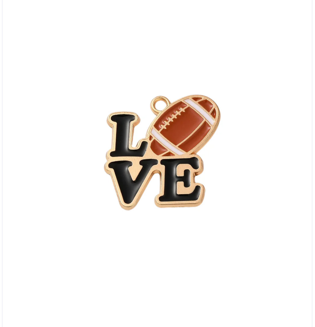 TCB Gold LOVE Football Charm