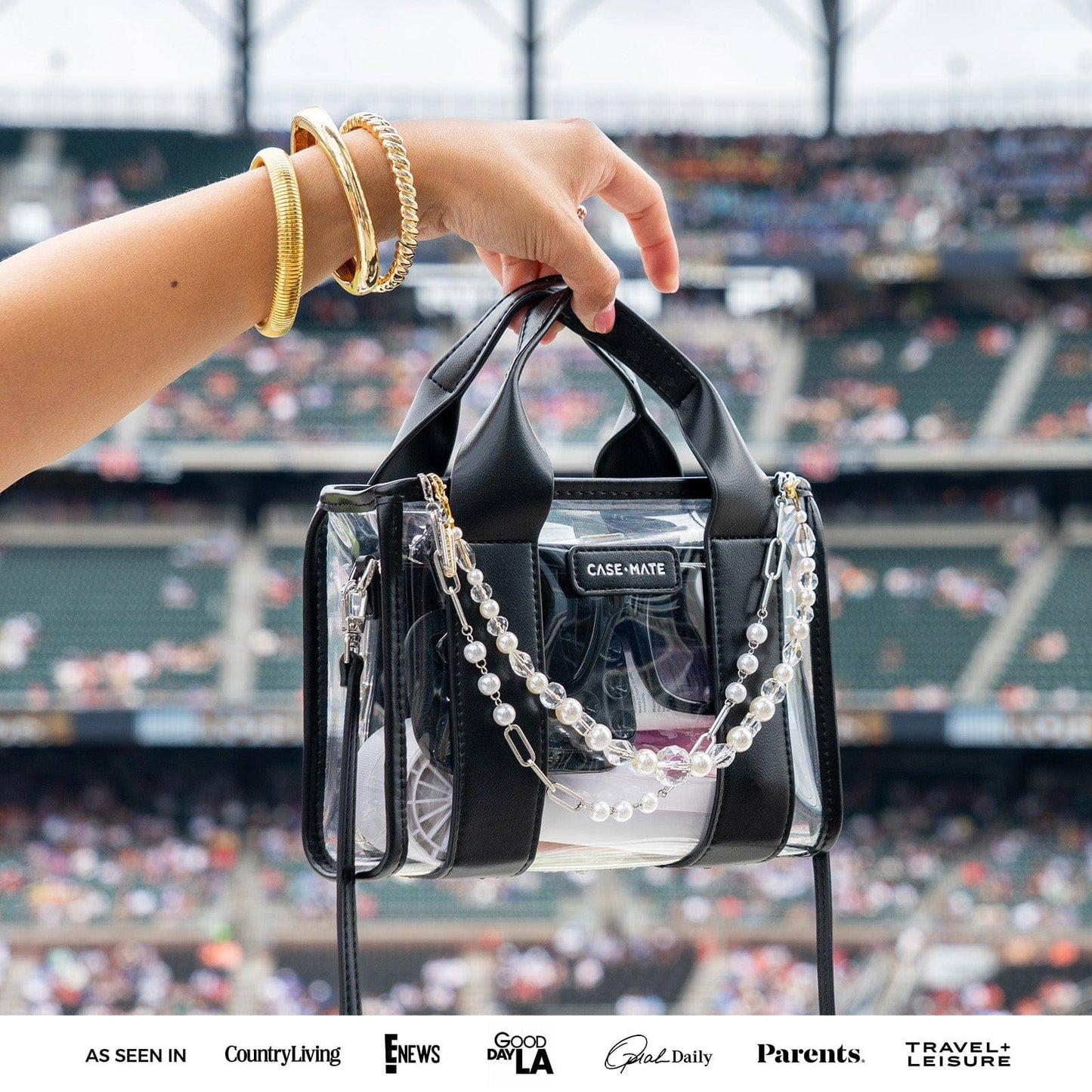 Case-Mate Clear Stadium Bag: Silver Chrome