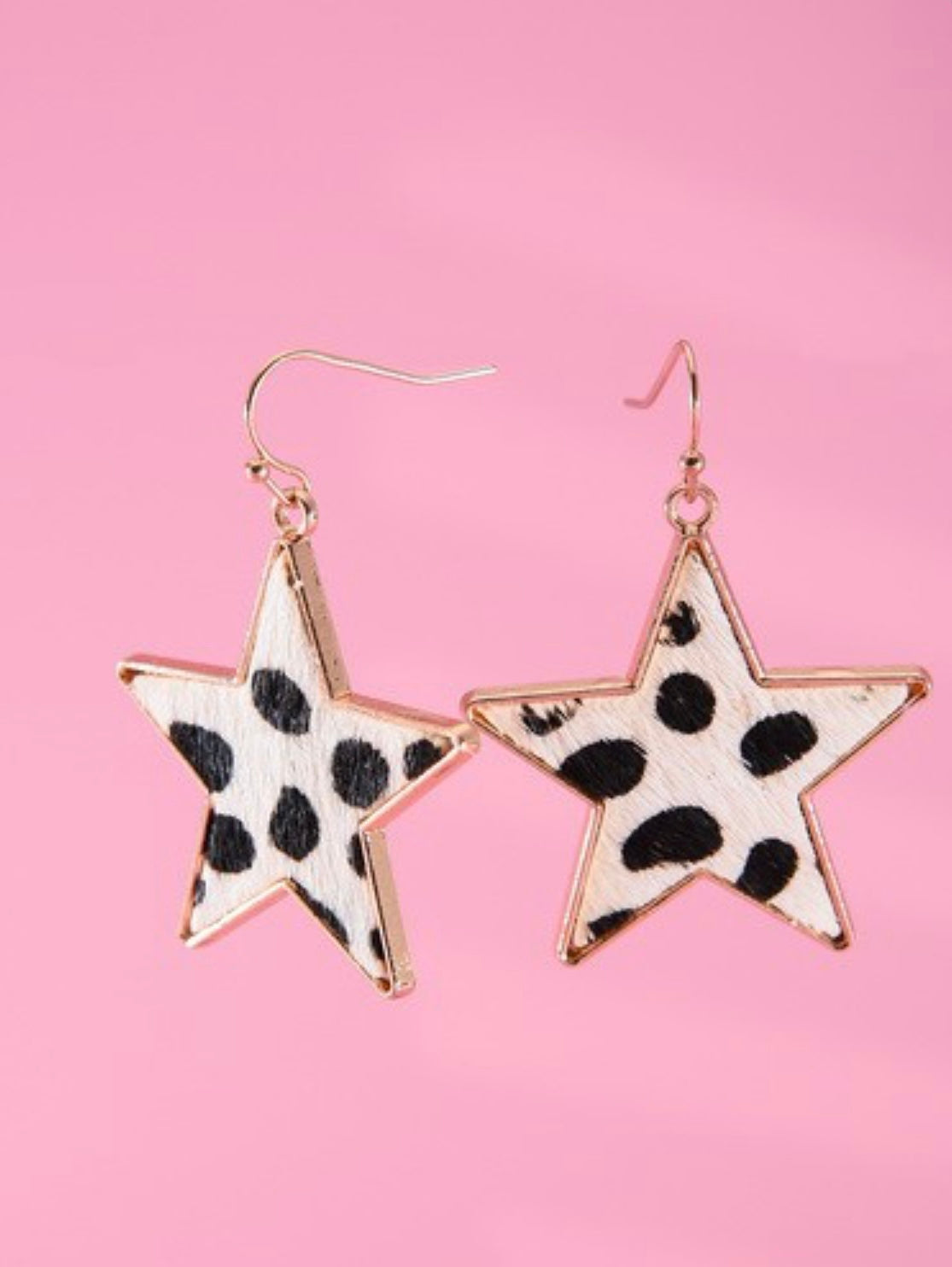 Fur Star Animal Print Earring