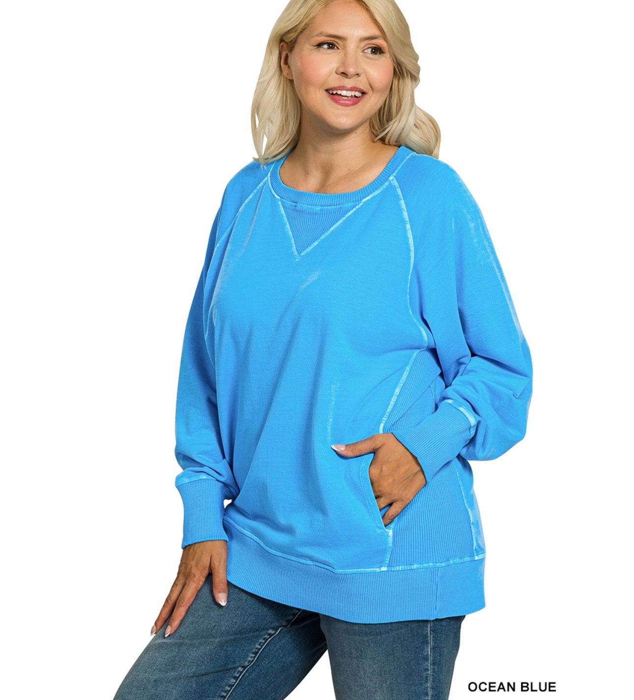 Plus Pigment Dyed French Terry Pullover