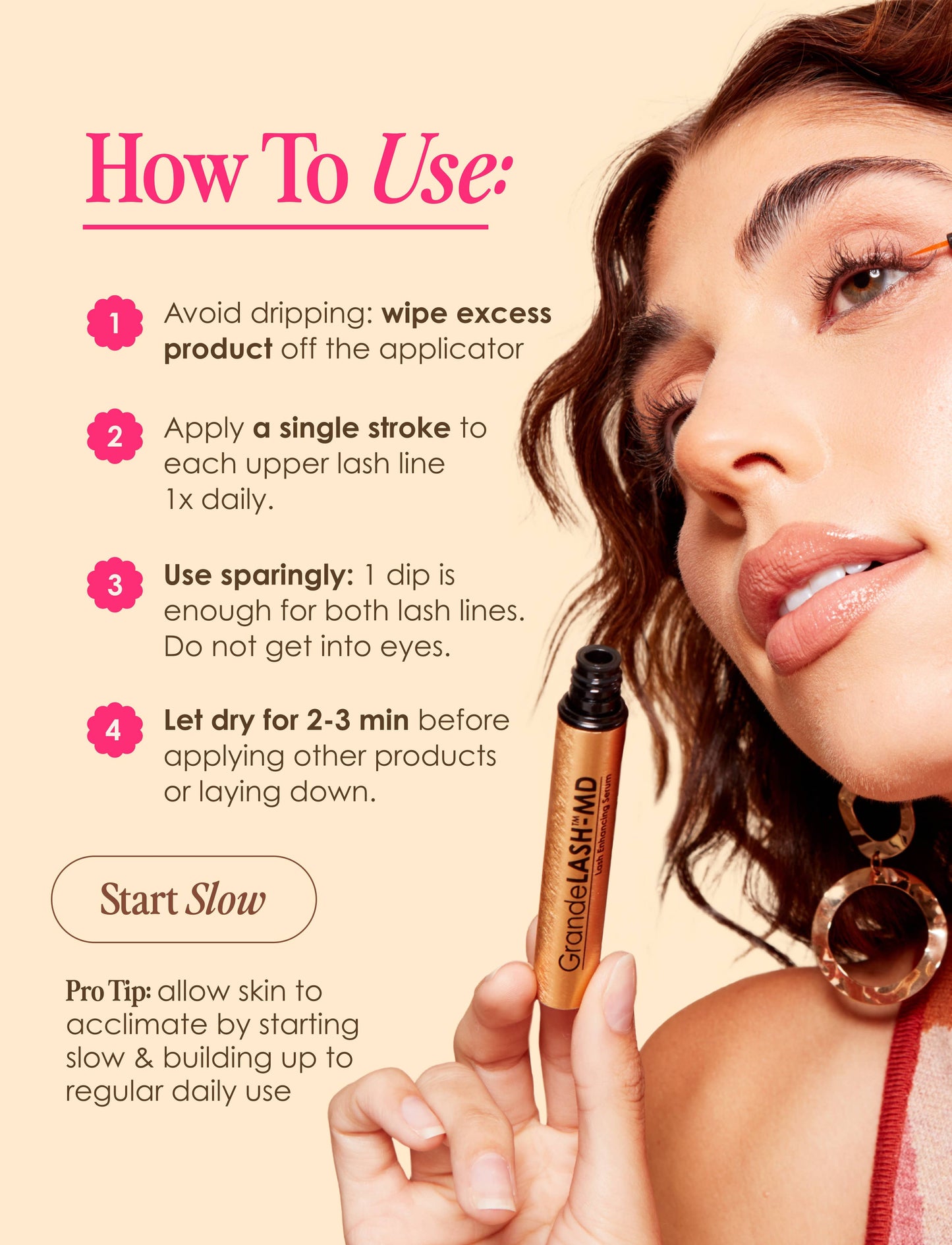 GrandeLASH-MD Lash Enhancing Serum: 2 mL (3 Month Supply)