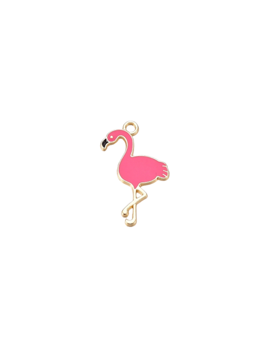 TCB Gold Pink Flamingo Charm
