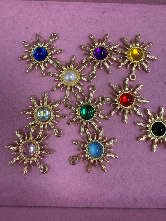TCB Colorful Gold Sun Charm