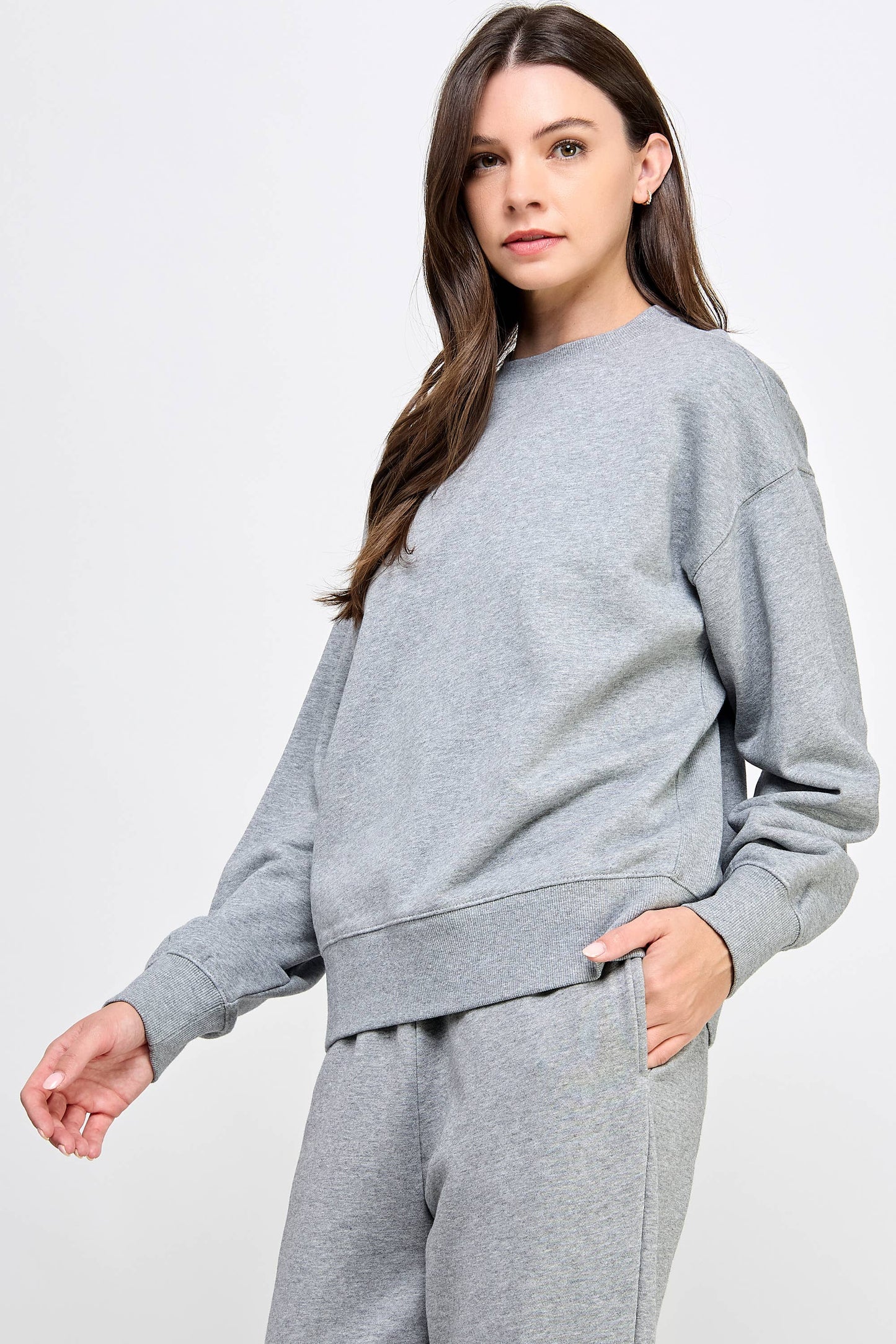 P9004T EVERYDAY SOFT FRENCH TERRY SWEATSHIRT: Pink / SMALL