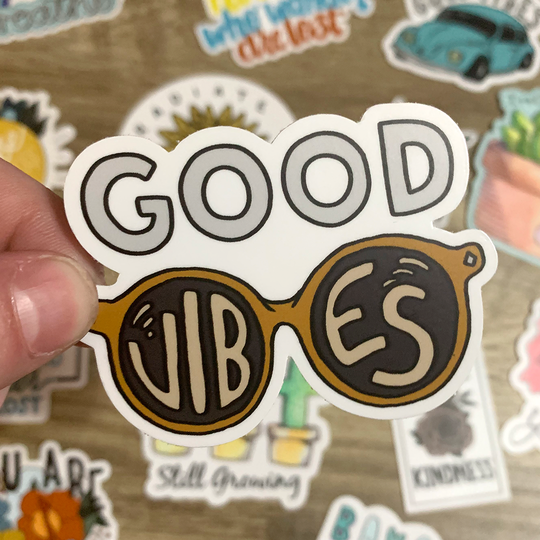 Good Vibes Sunglasses Sticker