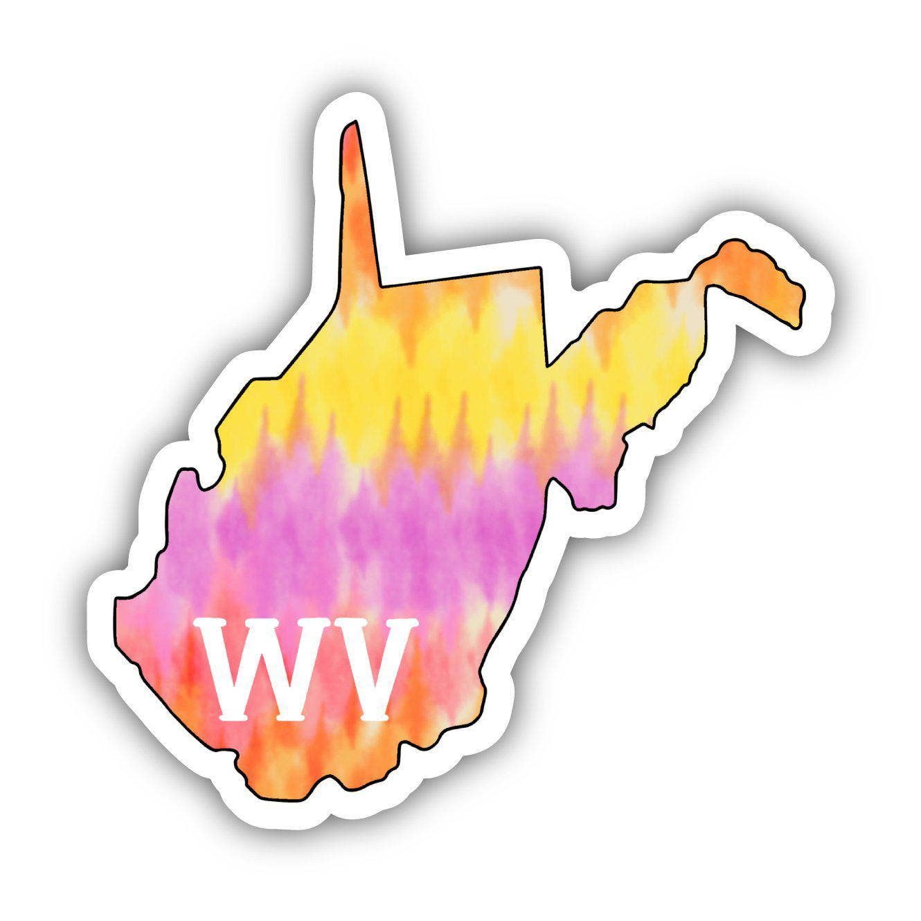 West Virginia Tie Dye Stripes Sticker