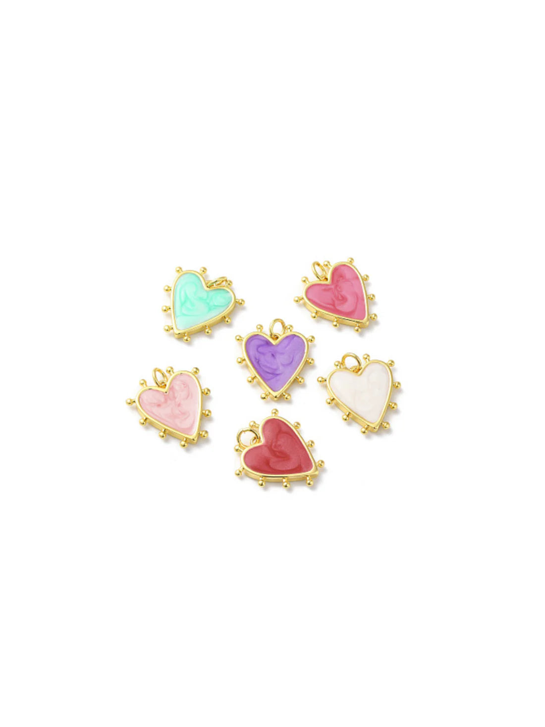 TCB Gold Studded Heart Charm