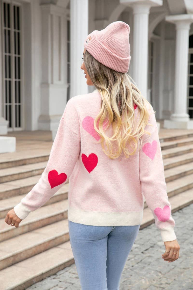 Pink Heart Sweater