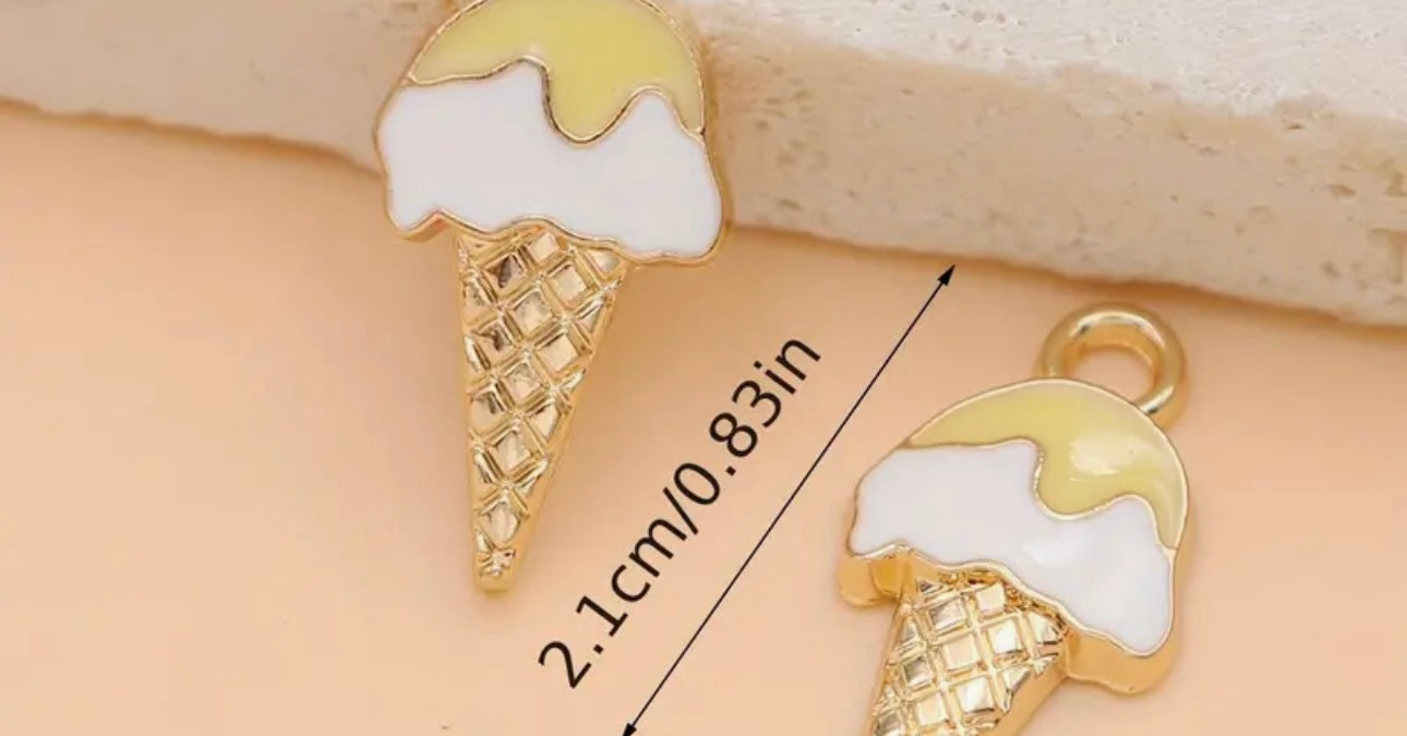 TCB Gold Ice Cream Cone Assorted Charms