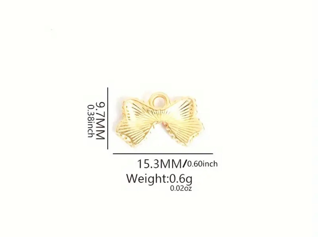TCB Assorted Watercolor Gold Bows Charm
