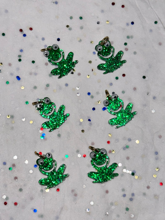 TCB Googly Eye Glitter Frogs Charm