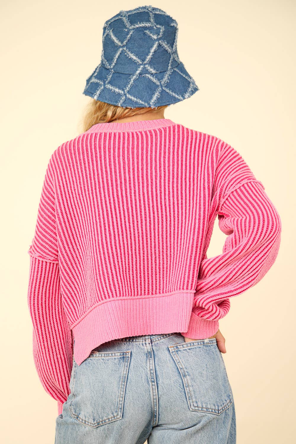 Two Tone Striped Casual Stripe Sweater