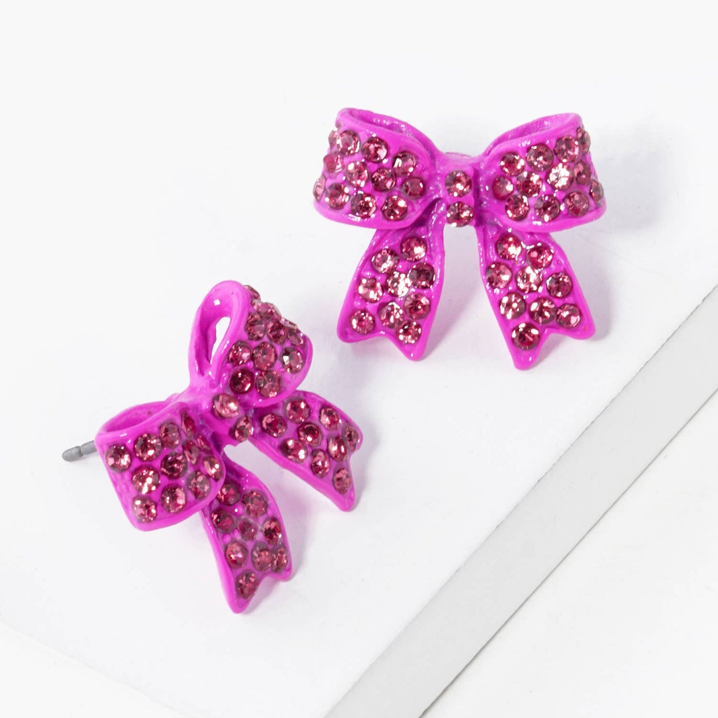 Pave Bow Stud Earrings