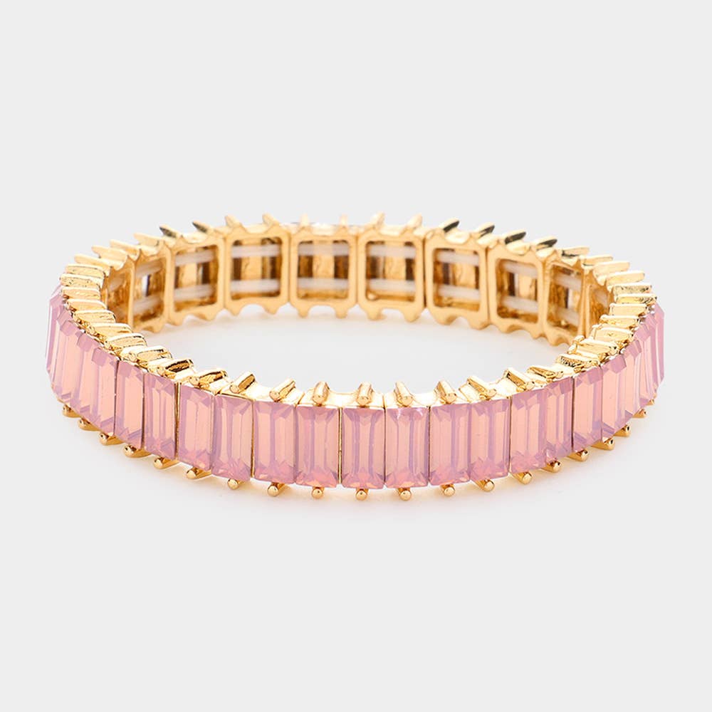 Baguette Stone Stretch Evening Bracelet