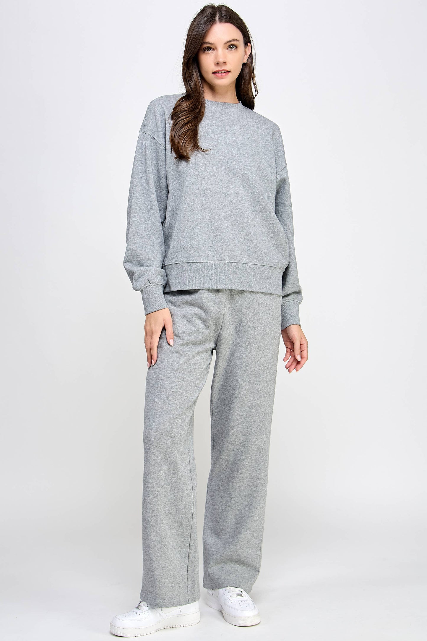 P9001P EVERYDAY HIGH RISE FRENCH TERRY SWEATPANTS: Pink / SMALL