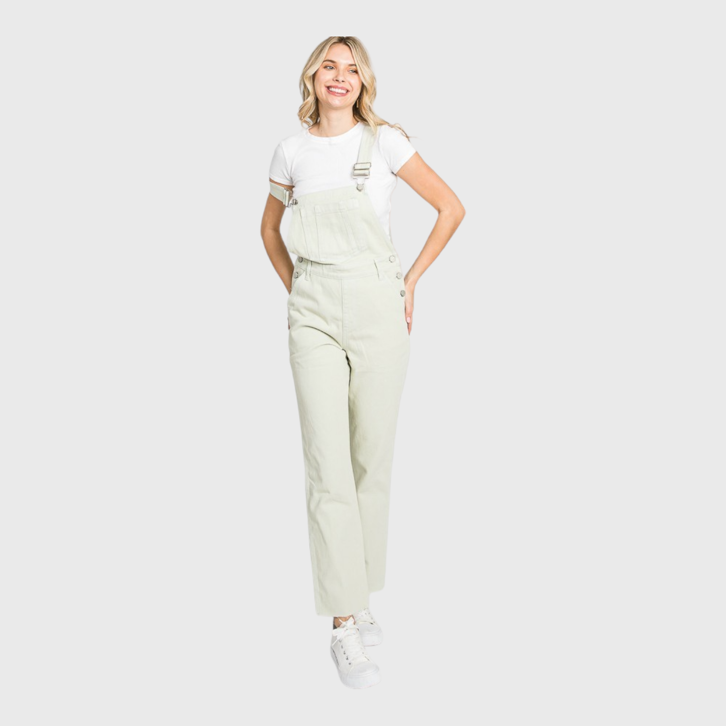 LT-OLIVE STRAIGHT LEG OVERALLS