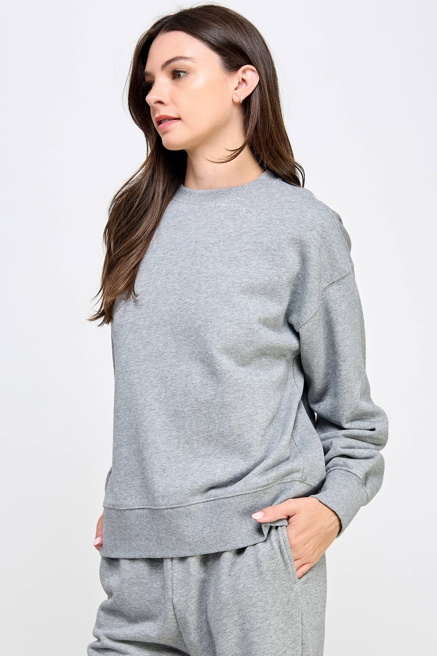 P9004T EVERYDAY SOFT FRENCH TERRY SWEATSHIRT: Pink / SMALL