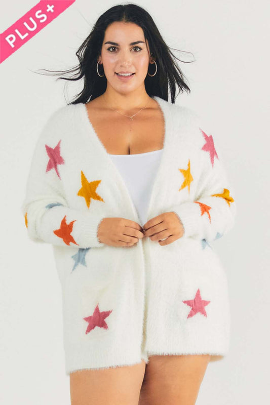 PLUS STAR PRINTED LONG SLEEVE CARDIGAN